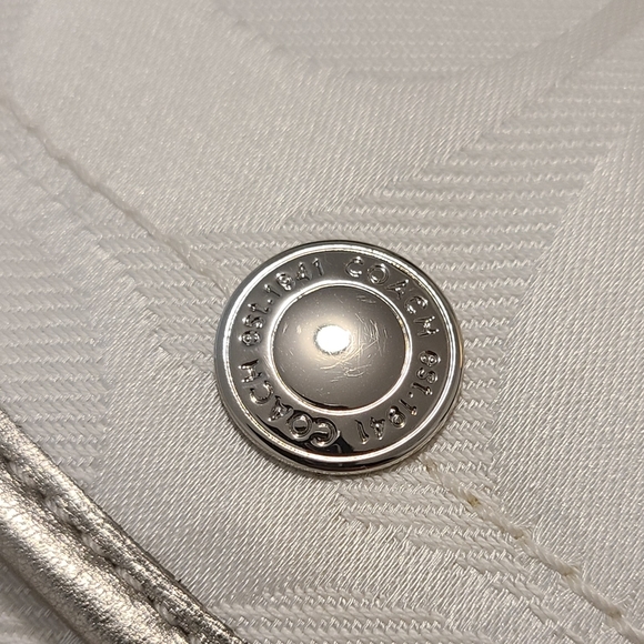Coach Kyra Signature Messenger Bag White and Silver - Picture 5 of 15
